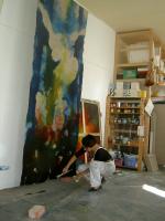 Atelier in Karlsruhe: Marie-Hlne bei de Arbeit