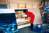 Atelier in Karlsruhe: Marie-Hlne bei de Arbeit